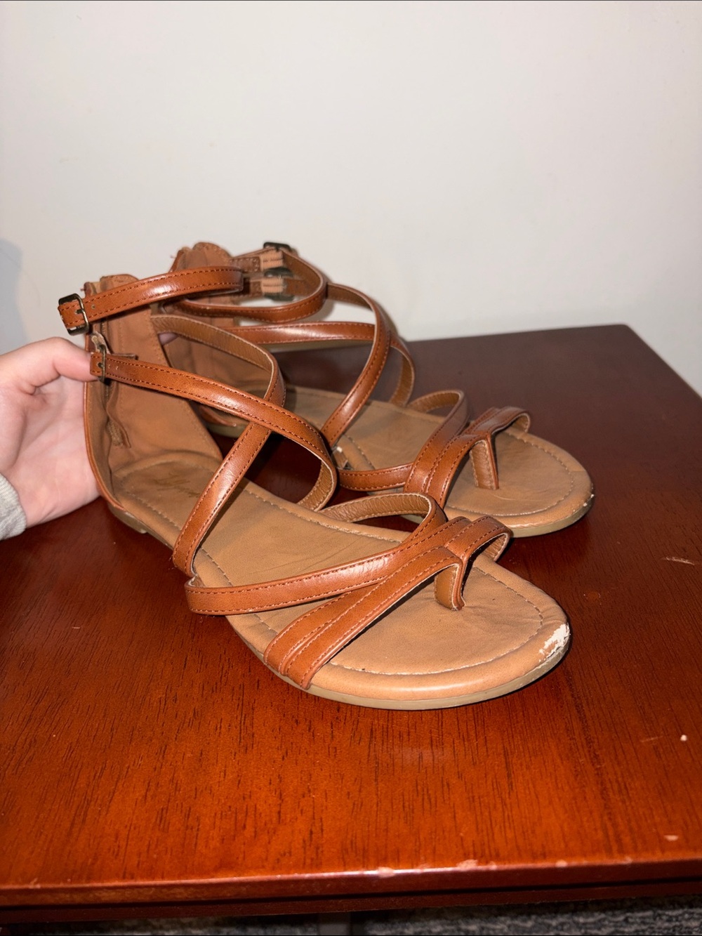 Brown strappy sandals